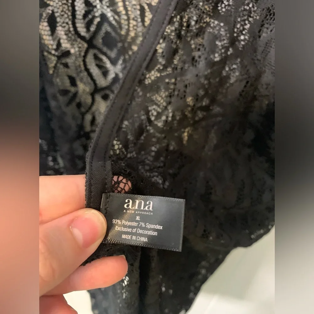 a.n.a Black Crochet Lace Swimsuit Coverup Dress Size Extra Large